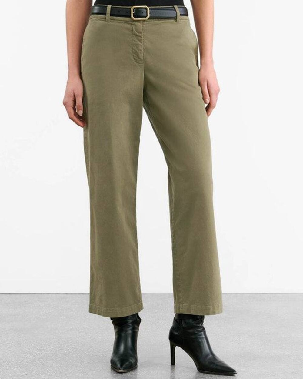 Nili Lotan Nohan Cropped Leg Pant in Military Green 0